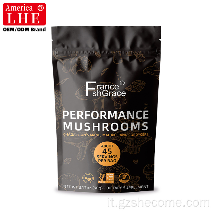 Estratti vegetali biologici di funghi Shecome Performance